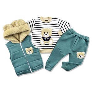 Hippil baby 3dielny detský set - TEDDY, olejovozelený veľkosť: 86 (12-18m)