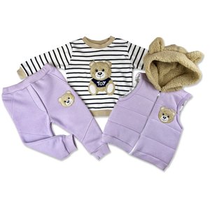 Hippil baby 3dielny detský set - TEDDY, fialový veľkosť: 74 (6-9m)