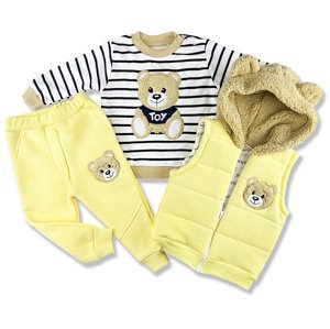 Hippil baby 3dielny detský set - TEDDY, žltý veľkosť: 86 (12-18m)