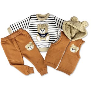 Hippil baby 3dielny detský set - TEDDY, tehlový veľkosť: 86 (12-18m)