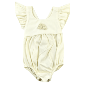 Popshops Dievčenské letné body pre bábätká - Bella, smotanové veľkosť: 68 (4-6m)