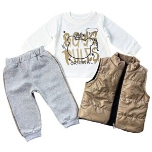 Baby 3dielny detský set - Boys, hnedý veľkosť: 68 (4-6m)