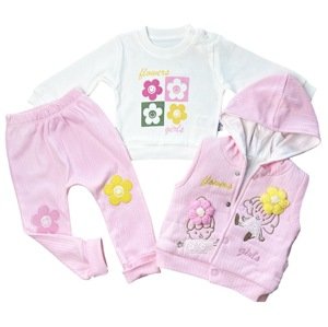 Baby 3dielny detský set - Flowers veľkosť: 74 (6-9m)