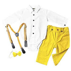 EF Kids 4dielny elegantný set pre bábätká-Móda, žltý veľkosť: 86 (12-18m)