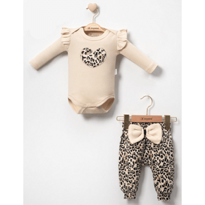 Max 2dielny dievčenský komplet- Srdiečko Leopard veľkosť: 80 (9-12m)