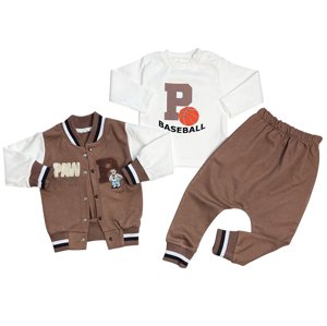 Baby 3dielny set pre bábätká- Fešák, hnedý veľkosť: 74 (6-9m)
