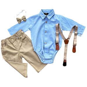 EF Kids 4dielny set pre bábätká-Móda, modro-béžový veľkosť: 86 (12-18m)