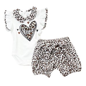 Baby 2-dielny letný set pre bábätká – Leopard veľkosť: 6-9 mes.