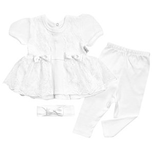 Baby 3-dielna elegantná súprava - Malý Anjel, biela veľkosť: 74 (6-9m)