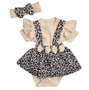 Baby 3-dielny letný set pre bábätká – Leopard veľkosť: 3-6 mes.