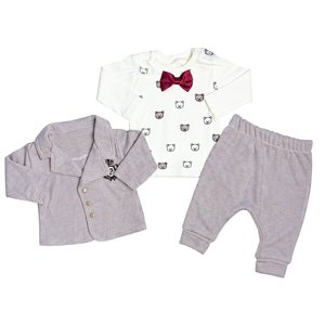 Baby 3dielny set pre bábätká - Móda, macko veľkosť: 6-9 mes.