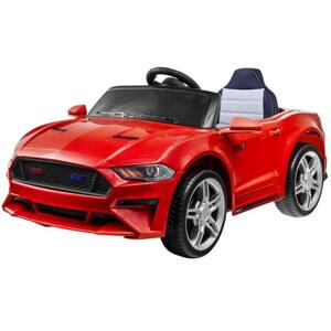 Červený kabriolet v štýle mustangu