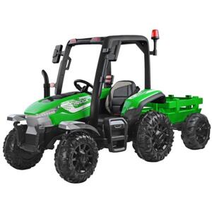 Detský traktor 4x4 s prívesom v zelenej farbe