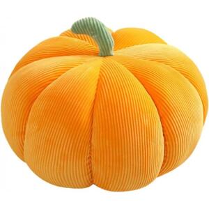 Menčestrový oranžový vankúš v tvare tekvice - 75 cm