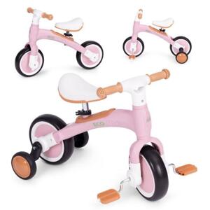 Ružový balančný bicykel 3v1