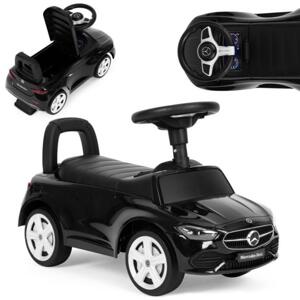 Detské čierne auto MERCEDES s interaktívnym volantom
