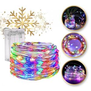 Farebné LED svetielka na drôtiku - 20 LED