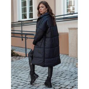 Dlhá dámska oversize bunda v čiernej farbe TY4542