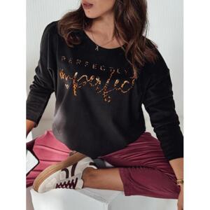 Čierne dámske oversize tričko s potlačou RY2666