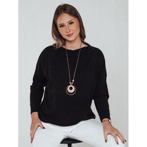 Dámske čierne tričko s príveskom RY2710