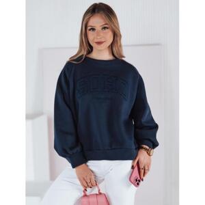 Tmavomodrá dámska oversize mikina s 3D potlačou BY1350