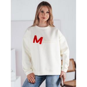 Voľná dámska mikina bielej farby BY1353