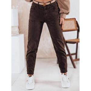 Dámske kávové mom fit džínsy UY2393