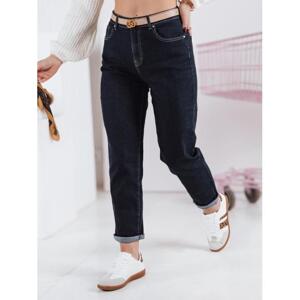 Tmavomodré mom fit džínsy s vysokým pásom UY2390