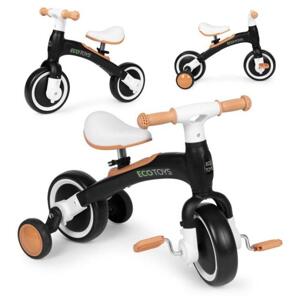 Čierny balančný bicykel 3v1