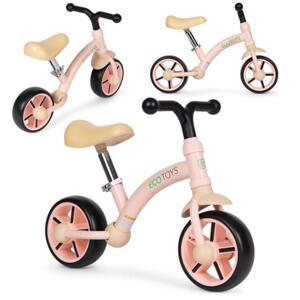 Ružový balančný bicykel pre deti