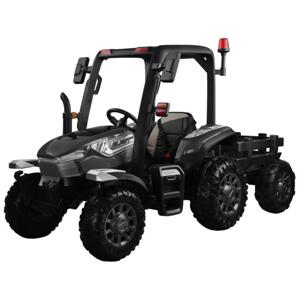 Detský čierny traktor 4x4 s prívesom