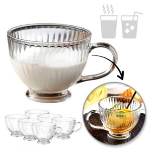 Sada 6 ryhovaných pohárov s uškom - 430 ml