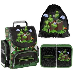 Školský MINECRAFT set prémiovej aktovky, vrecka a peračníka