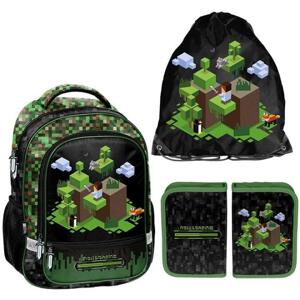 3-dielny školský MINECRAFT set batohu, vrecka a peračníka