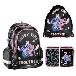 3-dielny školský STITCH set batohu, vrecka a peračníka