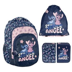 3-dielny školský STITCH set batohu, vrecka a peračníka