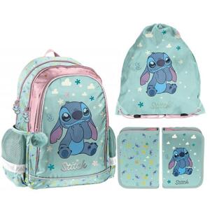 3-dielny školský STITCH set batohu, vrecka a peračníka